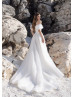 Off Shoulder Ivory Organza Slit Modern Wedding Dress